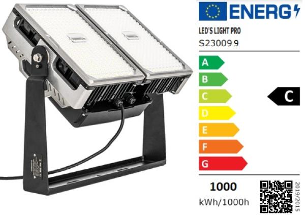 SHADA LED-Strahler Flutlichtstrahler 1000W 155000lm 6000K IP66, schwarz EEC: C (230099)